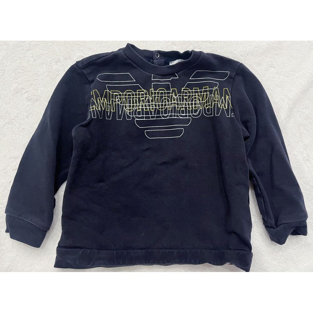 Emporio Armani Dark‎ Blue Logo Boys Toddler Sweater 18 months